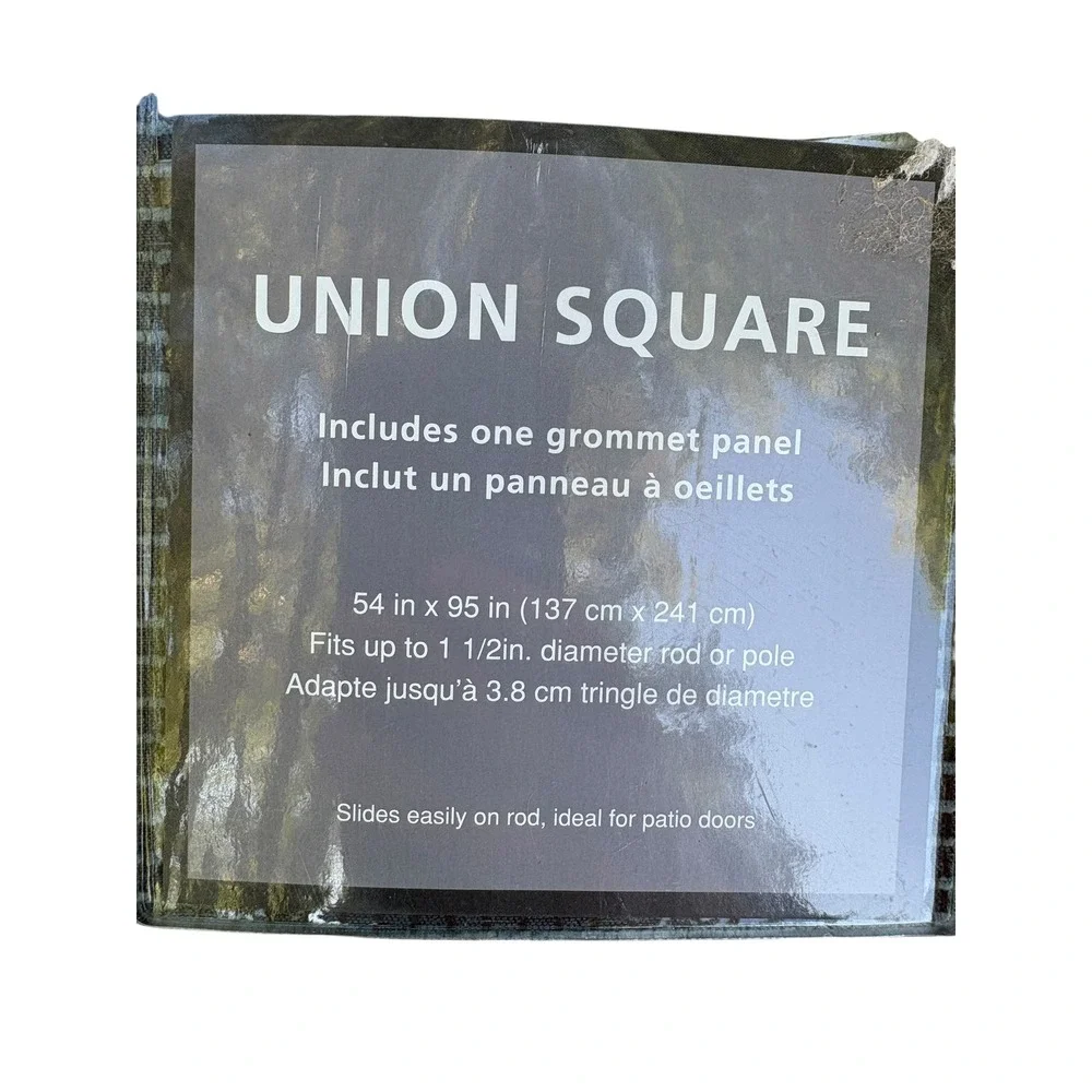 Union Square Grommet Curtain Panel 54x95 Charcoal Grey Blue Textured Stripe